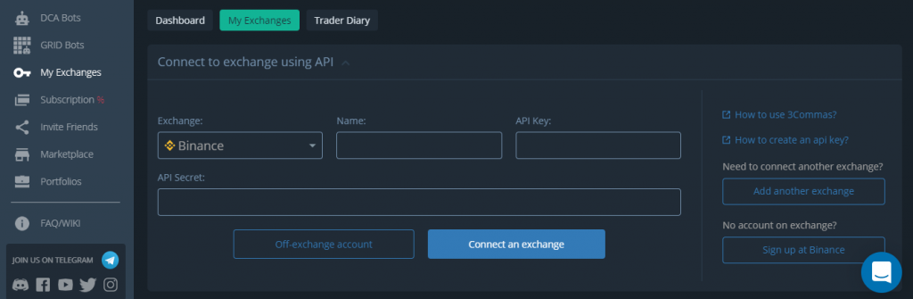 setup crypto exchange
