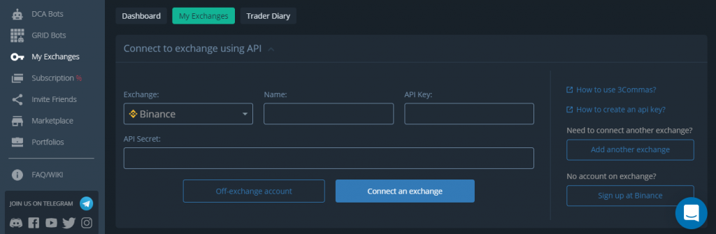 Connect your CryptoCurrency Exchange