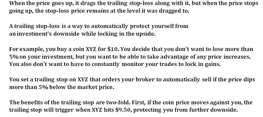 How Trailing stop loss work
