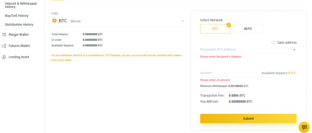 how to withdraw from binance