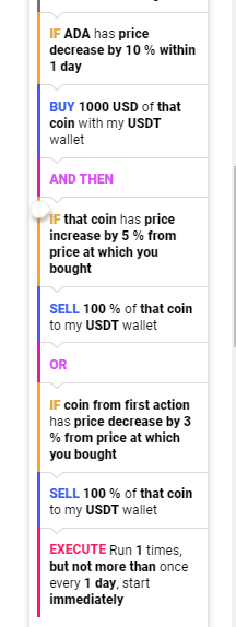 setting up coinrule trading rule