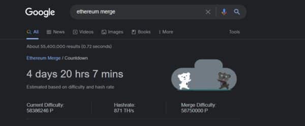 google på Ethereum merge