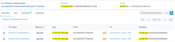 Mysterious Wallet Burned 20 Million SHIB