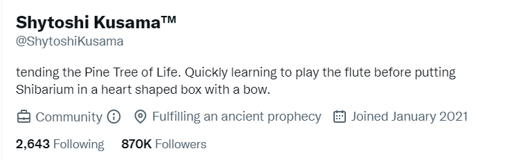 Shib vodeći developer Twitter Bio