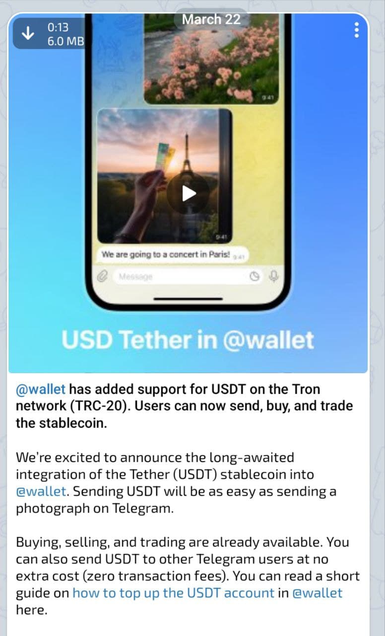 Telegram USDT