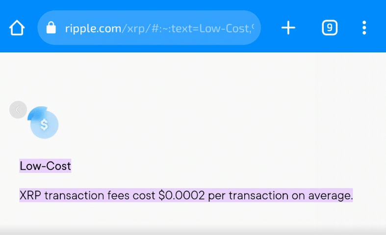 XRP transaction fees
