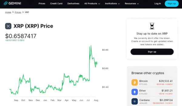 Gemini and XRP