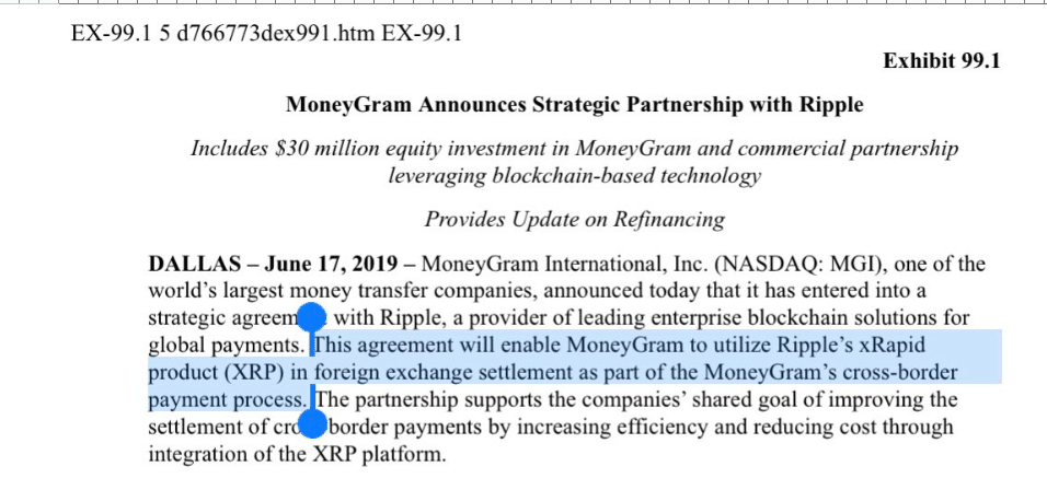 Money Gram XRP Ripple