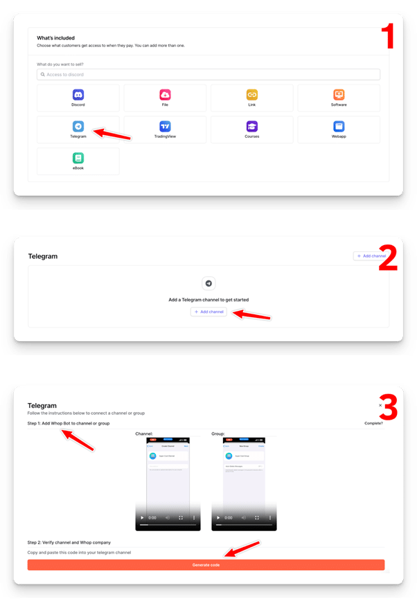 Configure su producto en Whop