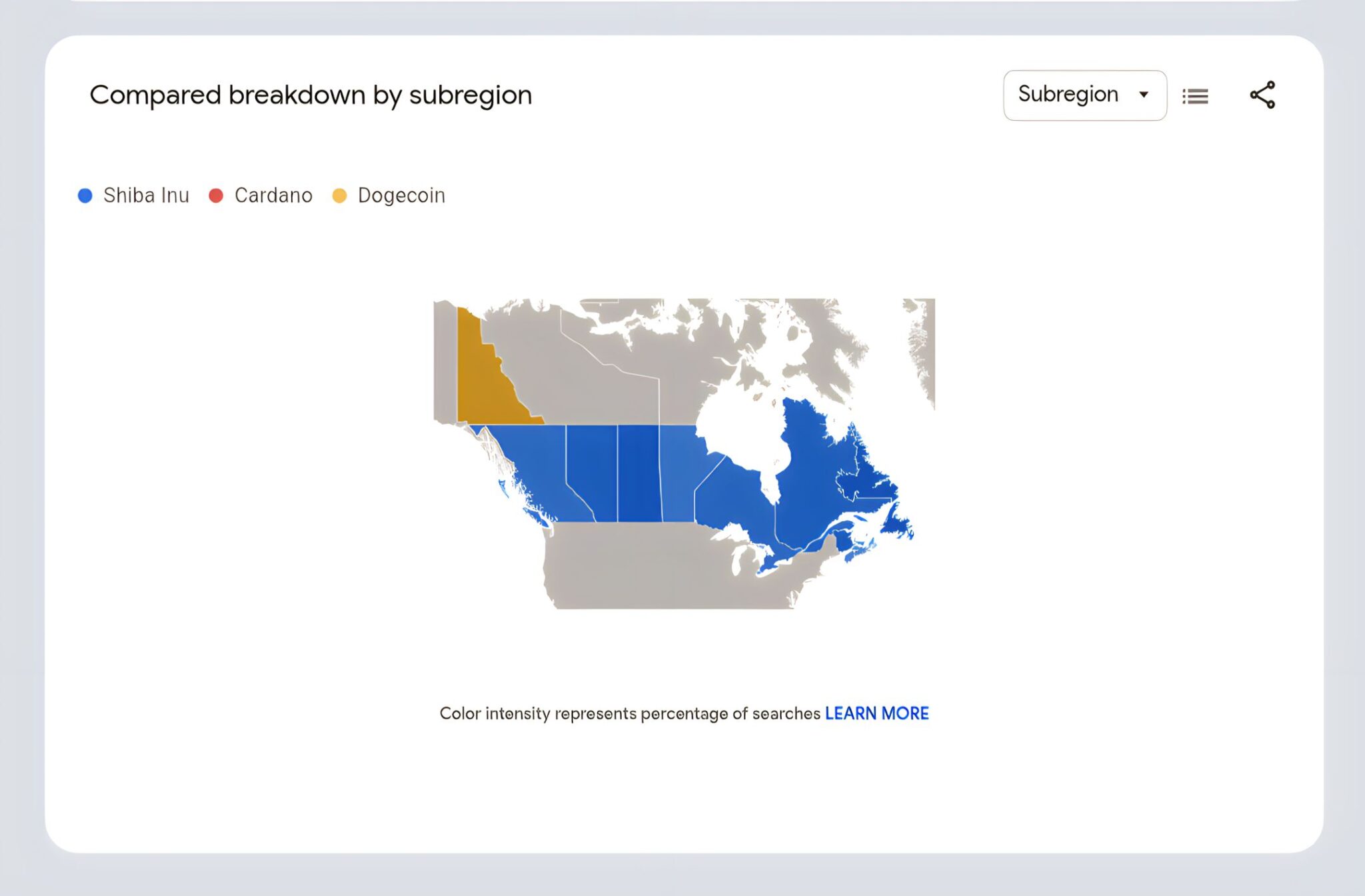 Shiba Inu Dogecoin Cardano Canada Trends