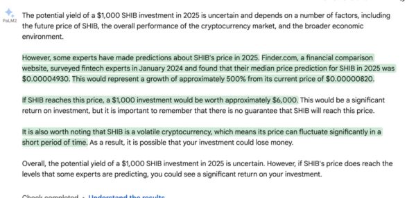 SHIB Price Prediction 2025 Bard