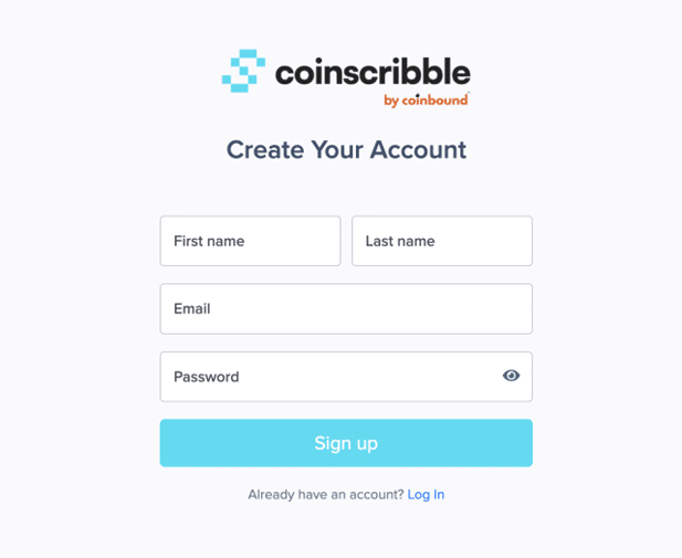 Coinscribble Create Your Account