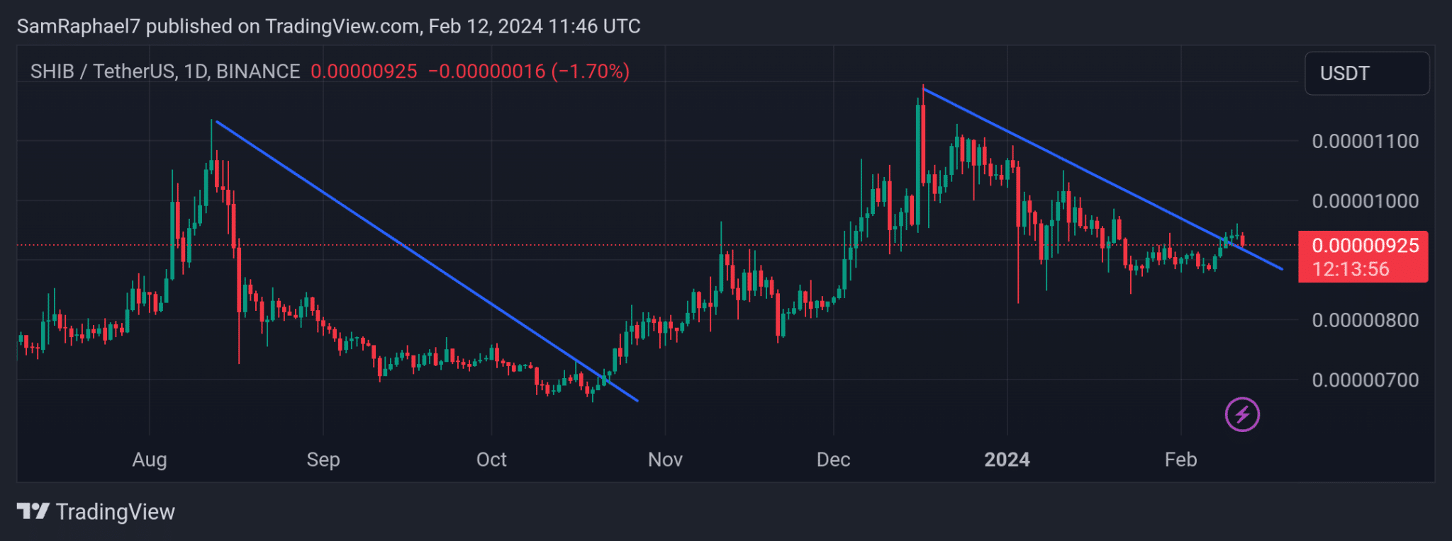 Shiba Inu SHIB Retests Trendline