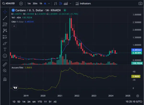 Cardano Monthly Price Action