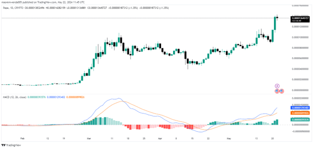 PEPE USD 1 Day Chart Source Tradingview