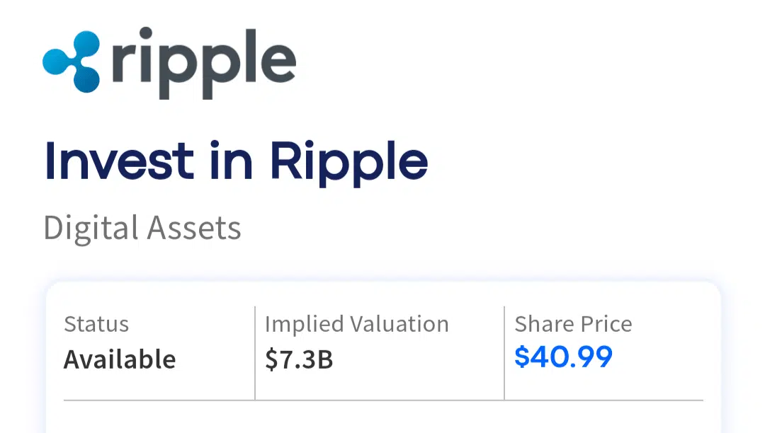 Ripple Pre IPO Share Price Linqto