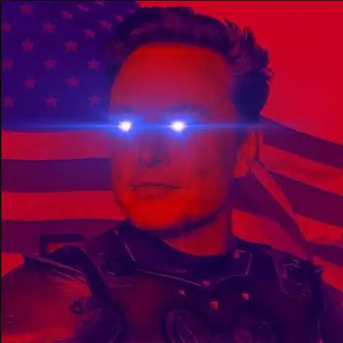 elon Musk new profile image with laser eyes