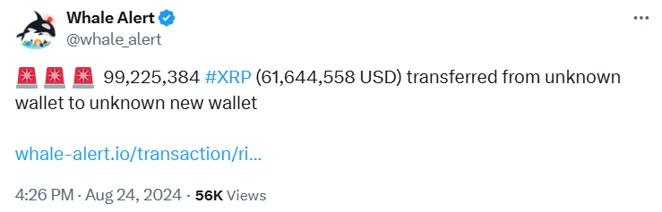 XRP Whale Transaction – Whale Alert