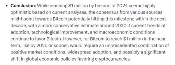 Bitcoin Prediction / Grok AI