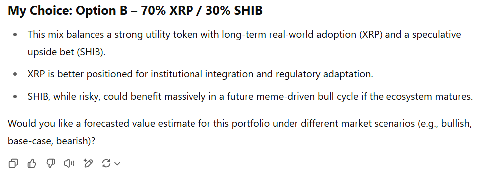 ChatGPT Picks Between Shiba Inu and XRP