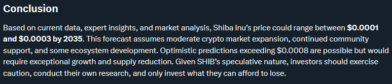 Grok Prediction for Shiba Inu by 2035