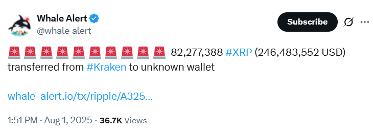 Whale Alert on X