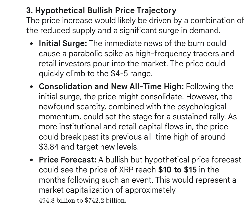 XRP Long Term Price Projection from Burns Google Gemini