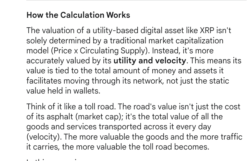 XRP Valuation Calculation Google Gemini