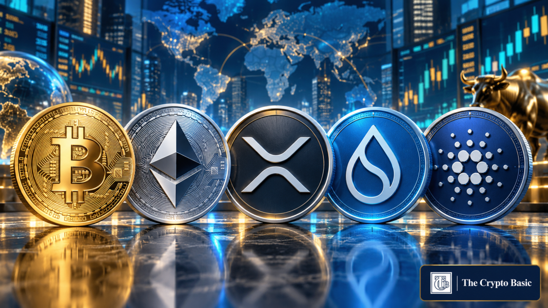 BTC, ETH, XRP, SUI, Cardano