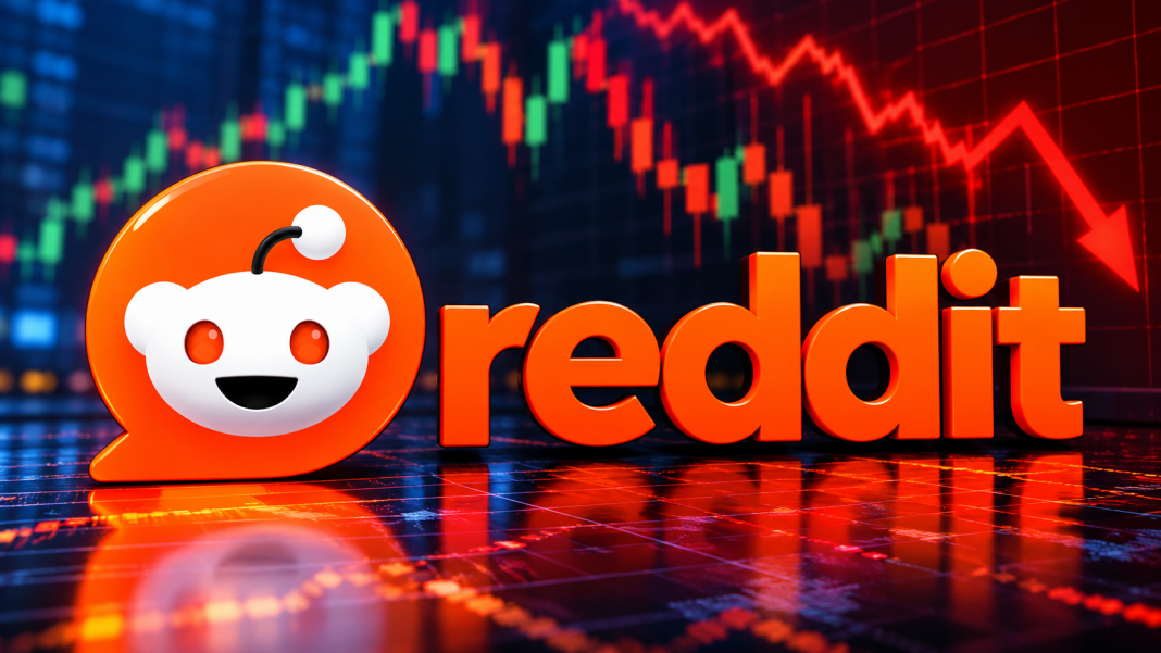 Reddit Stock News – Reddit Logo with Stock Market Background