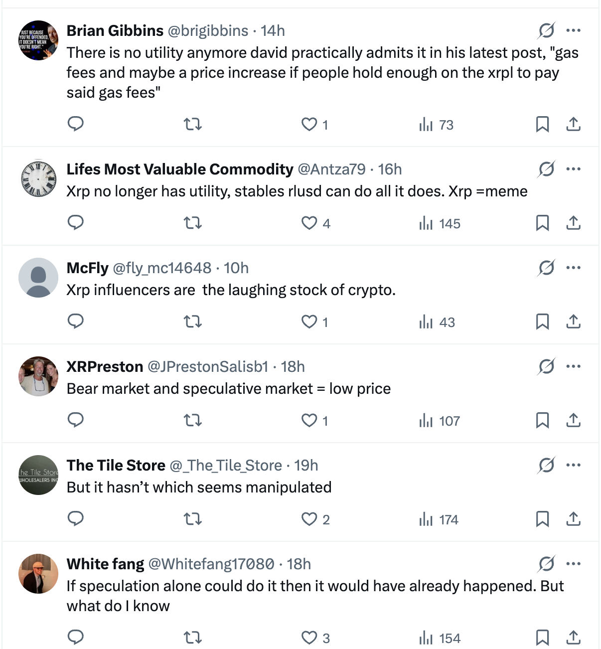 Comments from XRP community members Comments from XRP community members